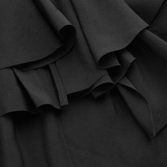 COS Black Ruffled Tunic Dress Size 10 Classic Dramatic Mini - Picture 12 of 12